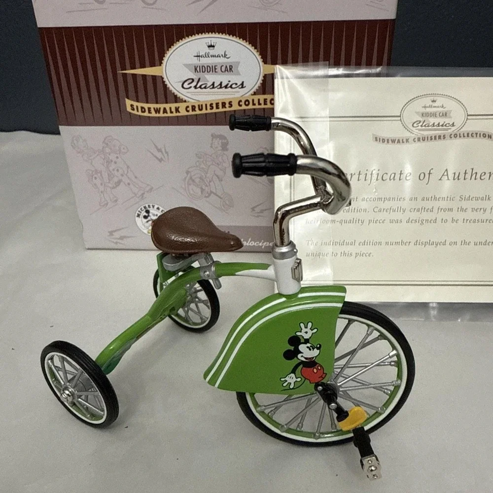 Vintage 1990s Hallmark Kiddie Classics Mickey Mouse Velocipede –‎ Box & COA